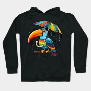 Toucan Rainy Day With Umbrella Hoodie